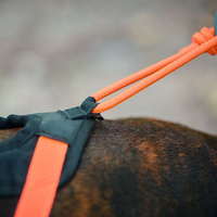 Ein Detailfoto der Leinenschlaufe des Rush Harness Geschirr in Orange