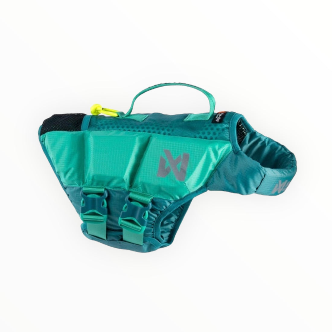 Einen Schwimmwesten für Hunde in türkis