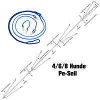 Gespannleine 4/6/8 Hunde PE Seil