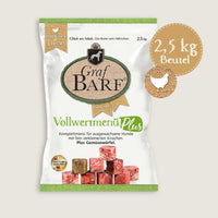 Graf Barf Vollwertmenü Plus Hähnchen 2,5 Kg – Schonendes BARF-Komplettmenü
