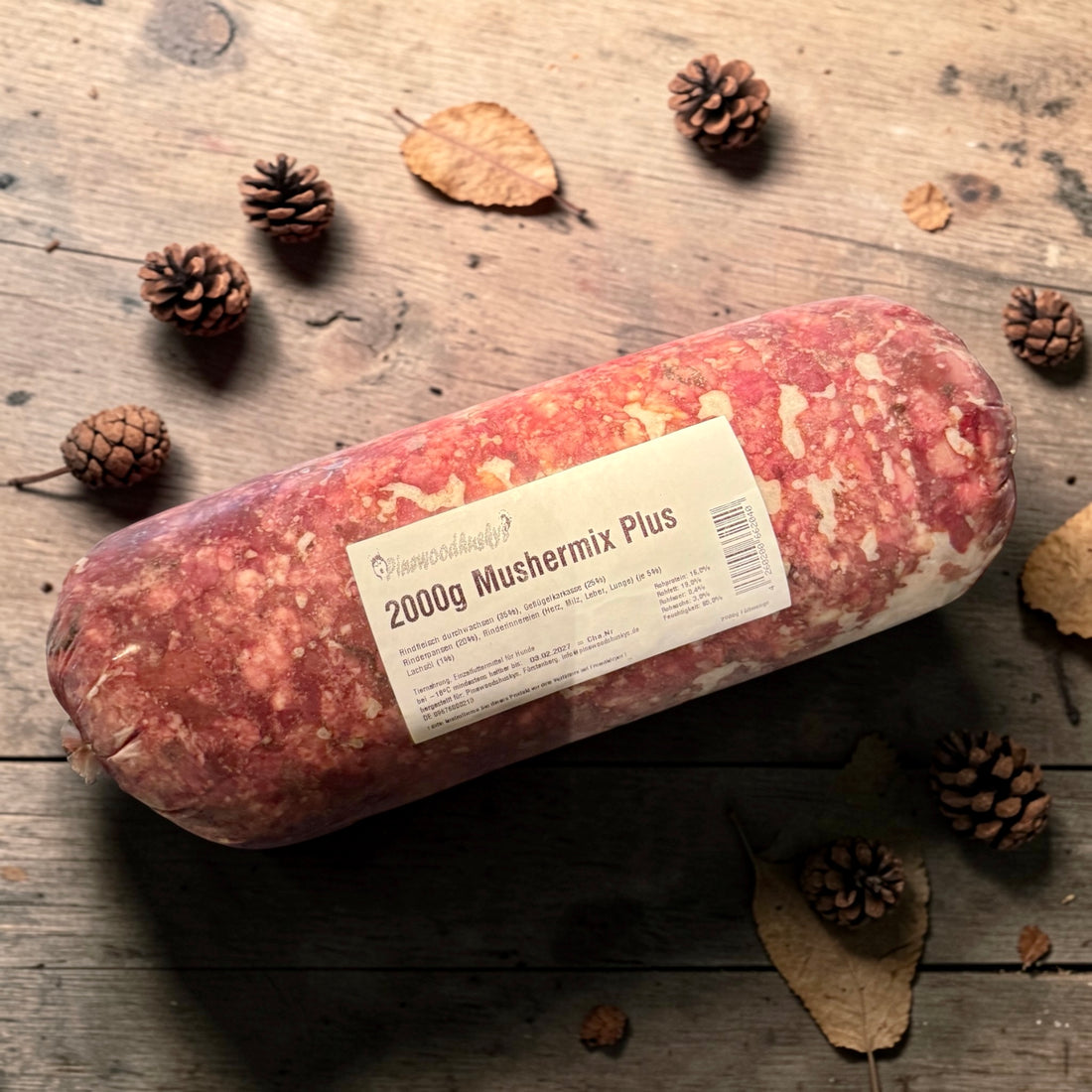 Pinewoodhuskys Mushermix Plus 200 Kg | Fleischmenü für Aktive Hunde