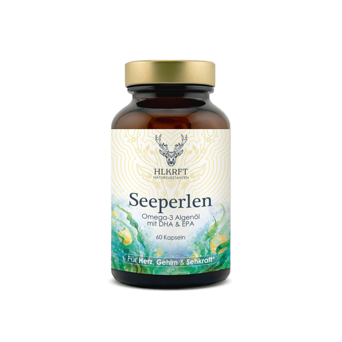 Seeperlen – Veganes Omega-3 Algenöl mit DHA & EPA (60 Kapseln)