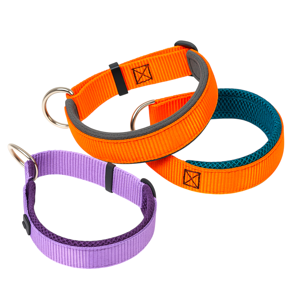 Sledwork Zugstopp Halsband in 3 Sonderfarben Lila, Petrol und Anthrazit