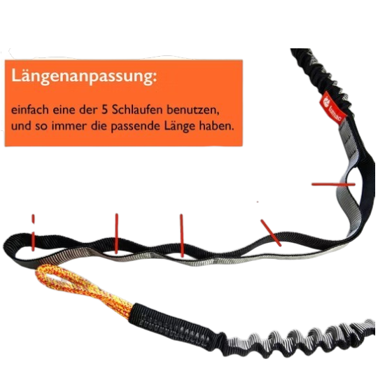 Lumac Jöringleine Mono – elastische Zughundeleine für Bikejöring, Dogscooter & Skijöring