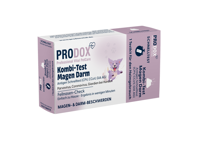 Prodox Kombi Magen-Darm Schnelltest für Hunde – Parvovirus, Coronavirus & Giardien (CPV / CCoV / GIA AG)