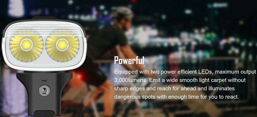 Magicshine RN 3000 – 3000 Lumen Scheinwerfer mit Powerbank & blendfreiem Licht