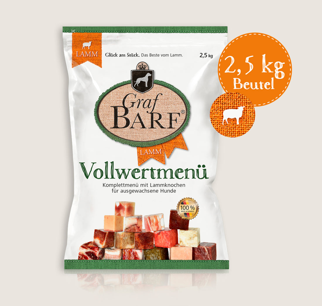 Graf Barf Vollwertmenü Lamm 2,5 Kg – Artgerechtes BARF-Komplettmenü